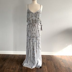 Blue formal beaded dress size 16